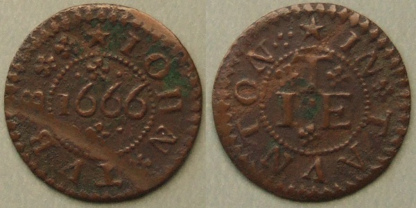 Taunton, John Tubb 1666 farthing